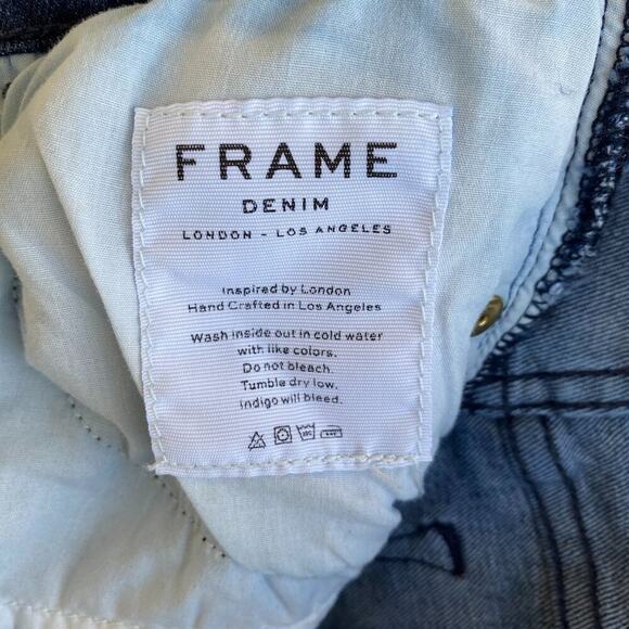FRAME DENIM Le High Straight Gusset Raw Edge Split hem in Elaine size 24 - Picture 11 of 12